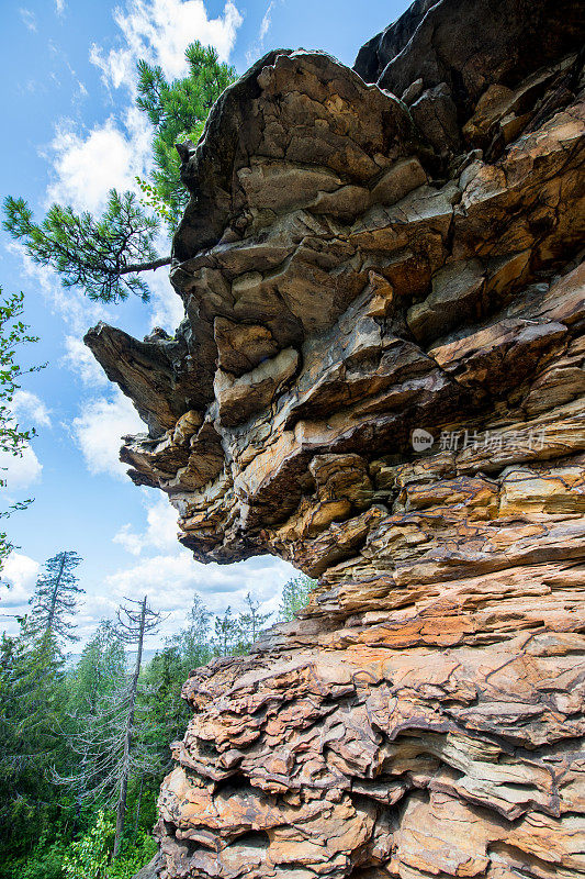 自然地标Kamenny Gorod -石头Zown在Perm Krai，乌拉尔，俄罗斯